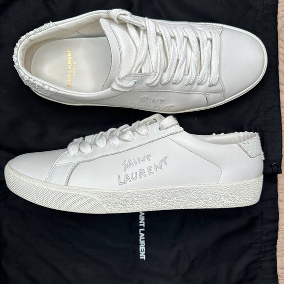 Saint Laurent Court Classic Python Low-Top 'White'| Womens: 38 - Picture 12 of 16